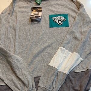 NFL Gray Crewneck Sweatshirt with Teal Jaguars Patch